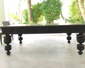 This antique table is at a warehouse location., please contact me via email, should you want to see it. 