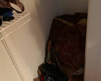 Bedding and boxes to unpack