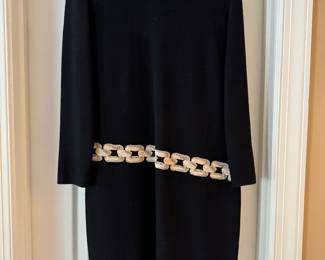 Women's St John by Marie Gray Black Santana Knit Gold Accent Size 12