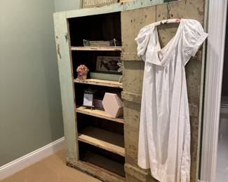 Antique 1 Door Cupboard (44"W x 13"D x 62-1/2"H)