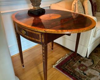 Council Furniture 1 Drawer Drop Leaf Side Table (21"W Closed / 37"W Extended x 30"D x 28"H)