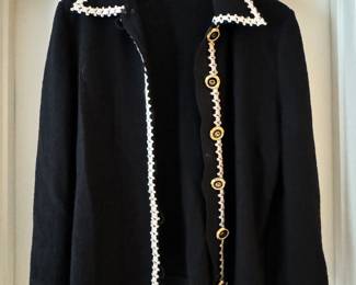 Women's St John by Marie Gray Black Santana Knit Jacket Size 12