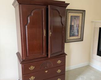 Harden 3 Drawer / 2 Door Mahogany Armoire (38"W x 22"D x 74"W)