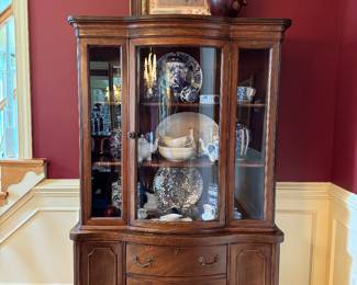 Antique Glass Front 3 Drawer / 3 Door China Cabinet (44"W x 70"H x 17"D)