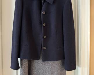 Women's Ralph Lauren Button Up Blazer Size 12 with Ralph Lauren Gray Knit Skirt Size 12