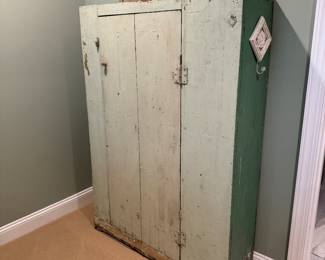 Antique 1 Door Cupboard (44"W x 13"D x 62-1/2"H)