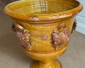 Fortunata Ceramic Plant Urn Signed (23"H x 20"D)