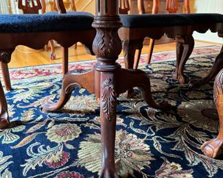 Baker Rectangular 2 Pedestal Dining Table (46"W x 30"H x 54"L + 2 Leaves - 22"L)