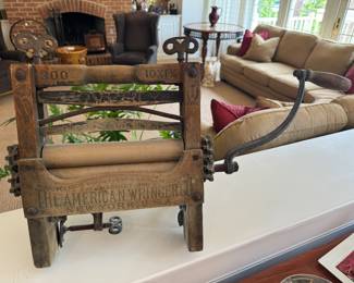 Antique Wooden "The American Wringer Co." Clothes Wringer 
