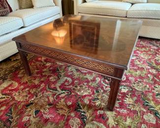 Vintage Mahogany High Gloss Square Coffee Table (38"W x 38"D x 17"H)