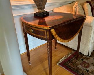 Council Furniture 1 Drawer Drop Leaf Side Table (21"W Closed / 37"W Extended x 30"D x 28"H)