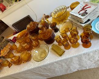 Vintage Amber Glass Collection 