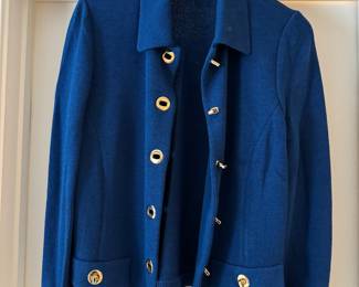 Women's St. John by Marie Gray Blue Button Up Blazer Size 12