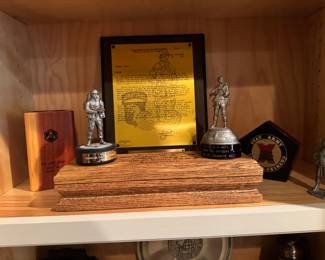 Kim, Jong Hwan Roka BG Troka G Plaque, I PARA EXERCISE CALTROP FORCE 1989 Trophy, 101ST Airbourne Division Plaque, LT COL W M MATZ From the  Parachute Regt Trophy, STAY ARMY, 101ST, OKINAWA Plaque