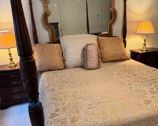 Elegant King Bed Set and Mirror.  and LOVELY  SET