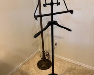 Vintage Mans Suit Valet   and   Antique Floor Lamp