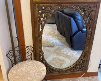 bathroom chair and Antique Mirror