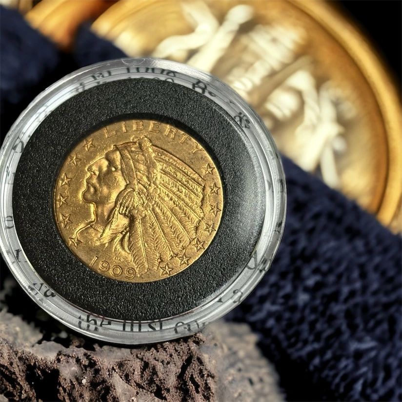1909 $5 Indian Head Gold Coin 