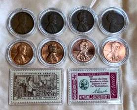 A century of Lincoln Pennies and Stamps