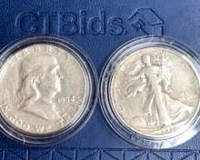 HalfDollars 1952 Franklin  1937 Walking Liberty