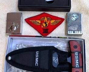 US Marine Corp Collectibles Zippo Lighters, 3rd Marine Air Wing Patch  Mor