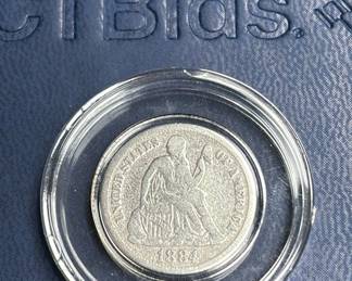 1884 Dime Seated Liberty