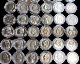 A large collection of nickels