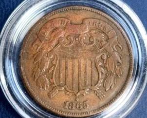 1865 US 2cent Coin