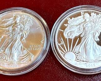 2014 2015W Silver Eagle Coins