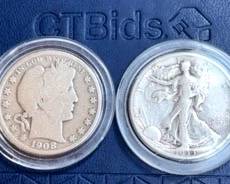 HalfDollars 1908o Barber  1933s Walking Liberty