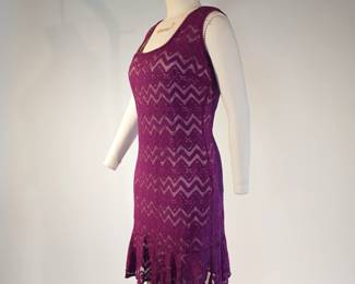 Kevan Hall Studio Crochet Dress in Aubergine 