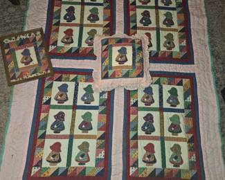 Hand-stitched Quilt, Pillow, and Framed Quilt Square