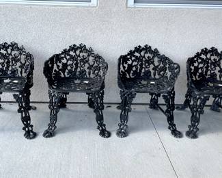 4 - Matching Black Wrought Iron Chairs