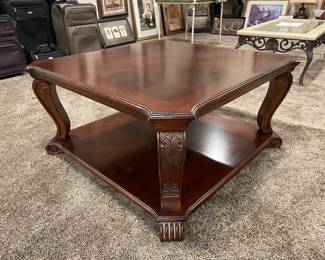 Solid Square Shaped Claw Foot Coffee Table