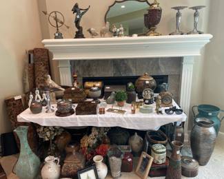 Lots of beautiful home decor pieces and area rugs