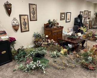 Lots of decorative greenery and flowers