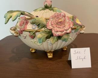 Les Fleurs Tureen & Lid with Ladle by Fitz and Floyd