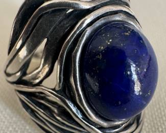 Israel or Paz Sterling Silver & Lapis Ring
