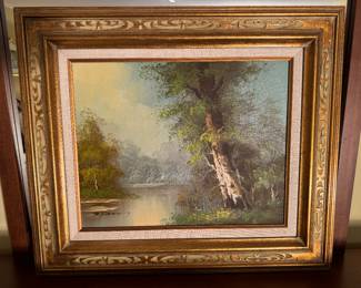Framed Oil on Canvas Landscape Signed R. Farr