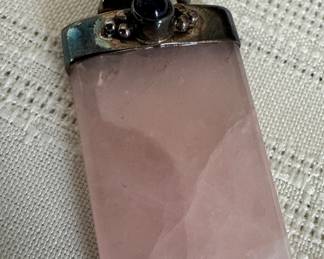 Sterling Silver and Rose Quartz Pendant