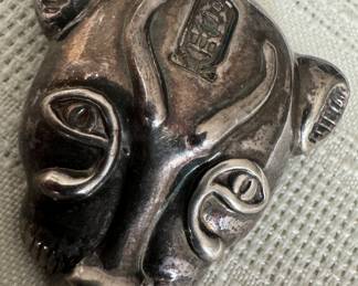 Sterling Silver Egyptian Leopard's Head Pendant