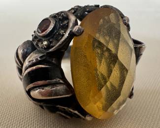 Sterling Silver & Yellow Citrine Ring