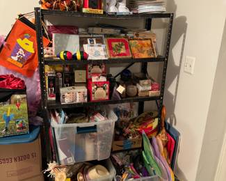 Collection of Party Supplies, Napkins, Candles, & Children's Toys