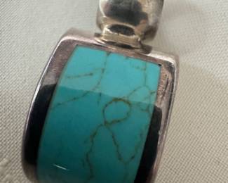 Sterling Silver w/ Turquoise Pendant