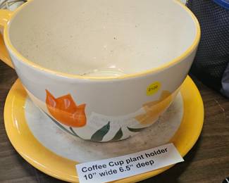 COFFEE CUP AND SAUCER PLANTER