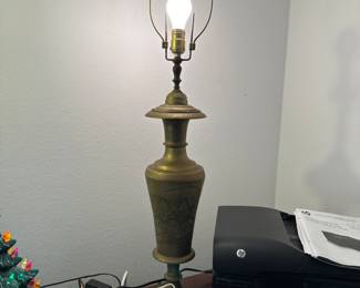 Super tall pair of brass lamps