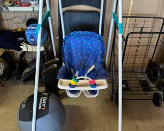 Grace rocking baby swing easily folds up for travel