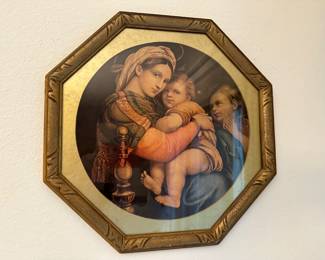 Octagon frame with old master classic litho