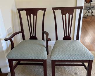 Italian dining chairs, 2 captain, 6 side