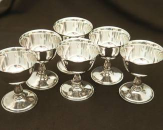 6 STERLING DESSERT STEMS (MONOGRAMED)